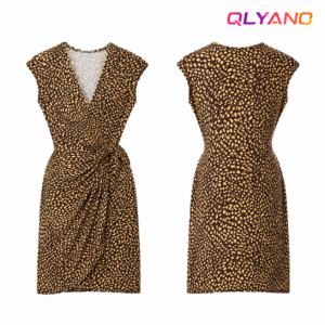 Damens-Kleid in Braun und Gold