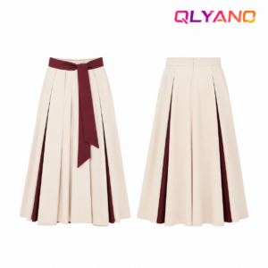 Damenrock in Cream und Maroon