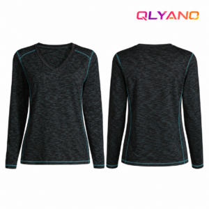 Sporttop in Schwarz und Cyan