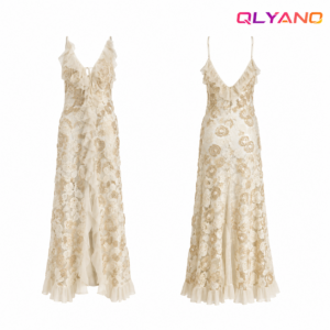 Gold-Schwarzes Ärmelloses Kleid